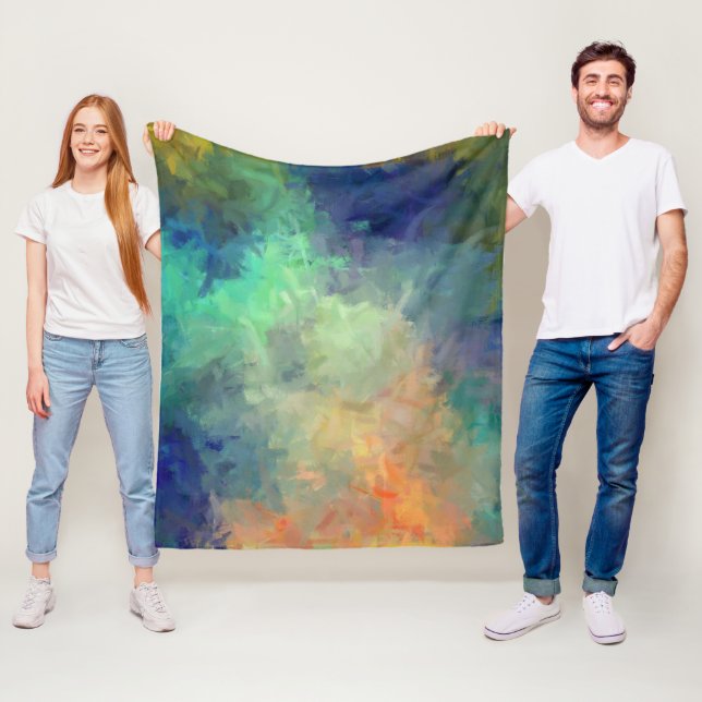 Abstract Colourful Painting #5 Fleece Blanket (In Situ)