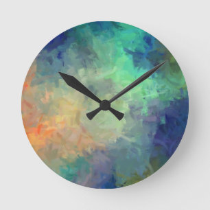 Abstract Colourful Painting #5 Round Clock