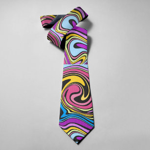 Abstract Colourful Painting Colours Lines Circles Tie