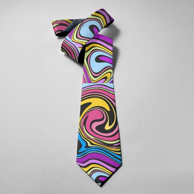 Abstract Colourful Painting Colours Lines Circles Tie (Creator Uploaded)