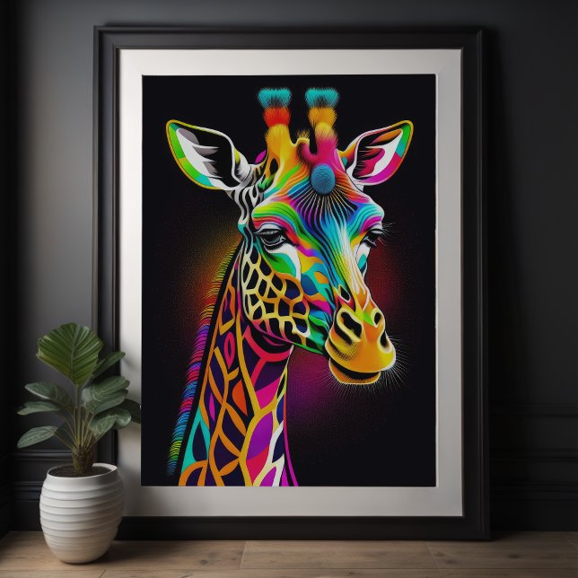 Abstract Colourful Painting of a Giraffe 2:3 Poster (Creator Uploaded)