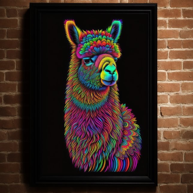 Abstract Colourful Painting of a Llama 2:3 Poster (Creator Uploaded)