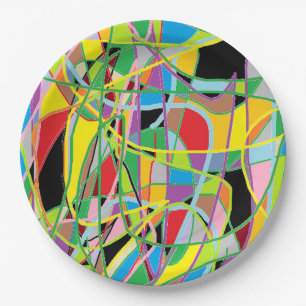 Abstract Colourful Paper Plates