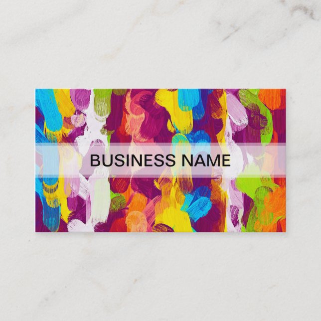 Abstract Colourful Pastel Pattern #4 Business Card (Front)