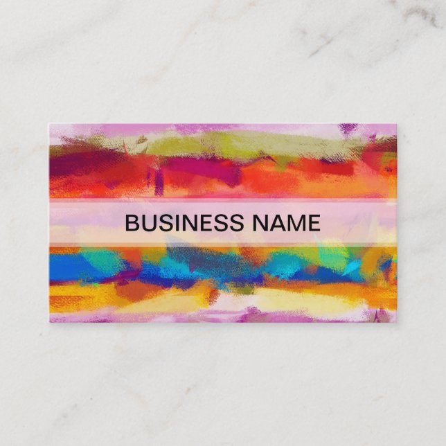 Abstract Colourful Pastel Pattern #6 Business Card (Front)