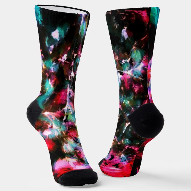 Abstract, colourful pattern, bright, elegant socks (Angled)