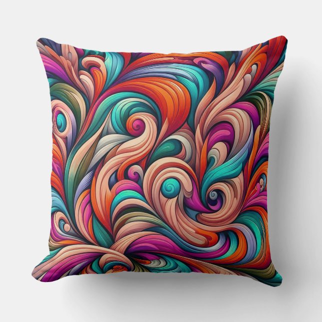 Abstract colourful pattern cushion (Front)