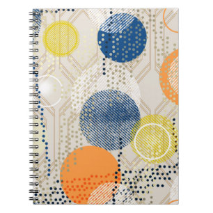 Abstract colourful polka dot notebook