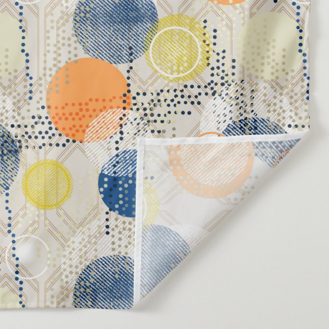 Abstract colourful polka dot tapestry (Detail)
