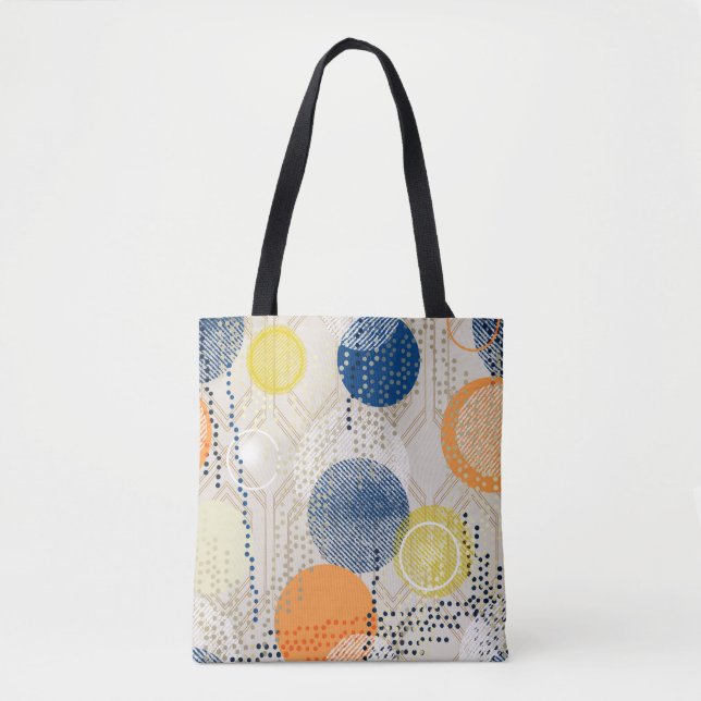 Abstract colourful polka dot tote bag (Front)