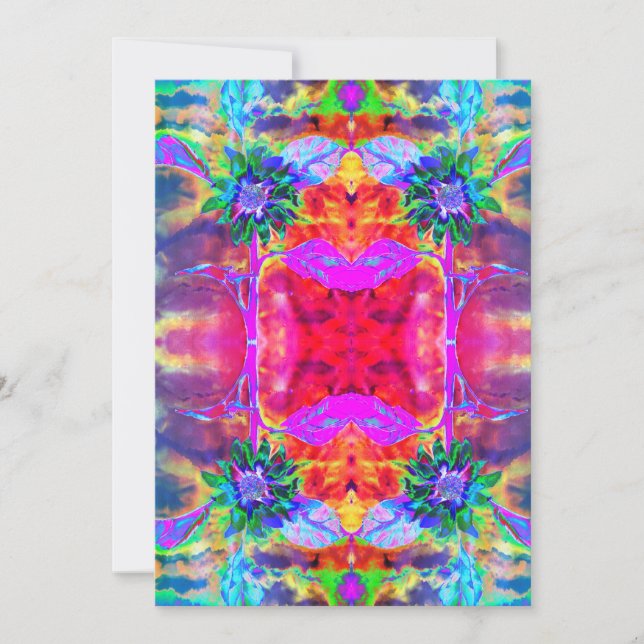  Abstract colourful  psychedelic chakra sunflower  Holiday Card (Front)