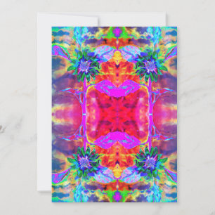 Abstract colourful  psychedelic chakra sunflower  Holiday Card