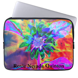  Abstract colourful  psychedelic chakra sunflower  Laptop Sleeve