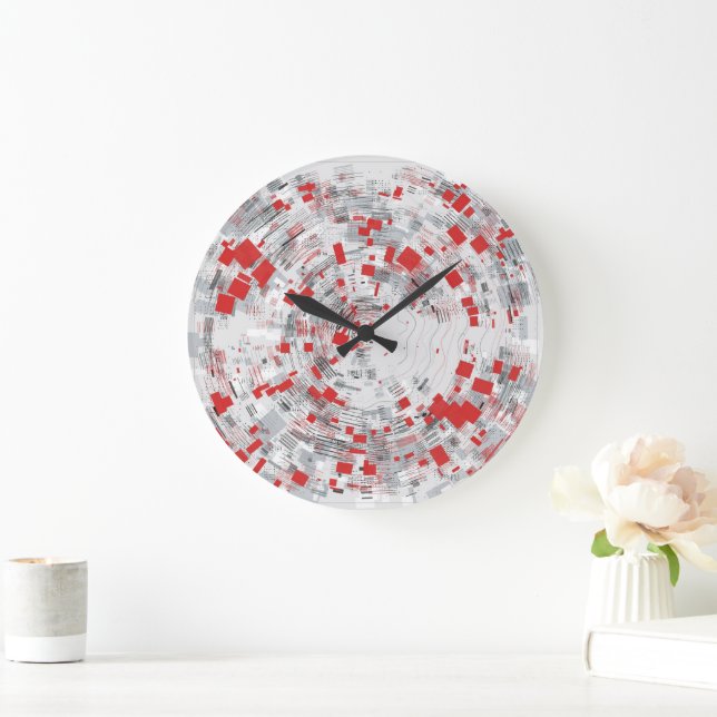 Abstract Colourful Quantum Chaos Pattern  Large Clock (Home)