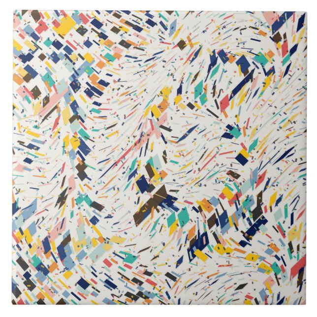 Abstract Colourful Quantum Chaos Pattern  Tile (Front)