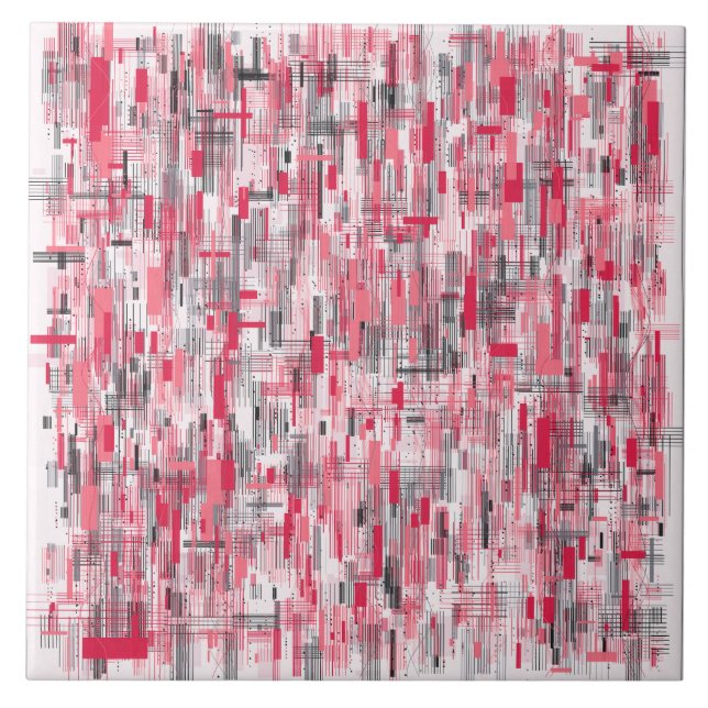 Abstract Colourful Quantum Chaos Pattern  Tile (Front)