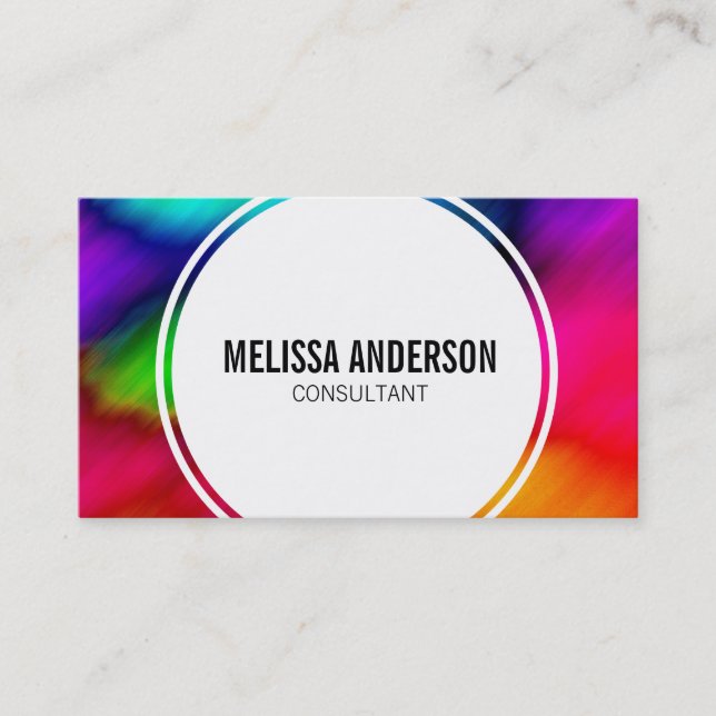 Abstract Colourful Rainbow Tie Dye Business Cards (Front)