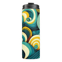 Abstract Colourful Retro 70s Hippie Waves Artwork
