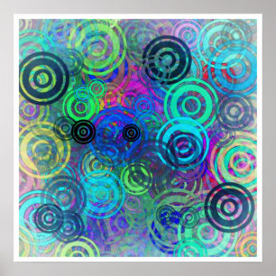 Abstract Colourful Rings Poster