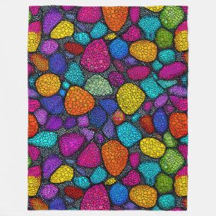 Abstract colourful rocks fleece blanket