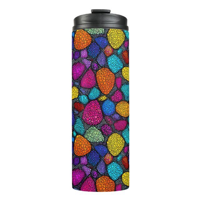 Abstract colourful rocks thermal tumbler (Front)