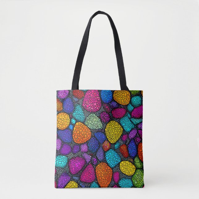 Abstract colourful rocks tote bag (Front)
