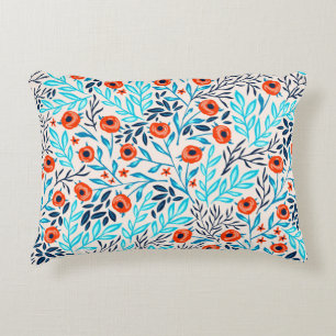 Abstract Colourful Roses: Vintage Floral Decorative Cushion