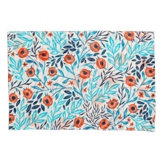 Abstract Colourful Roses: Vintage Floral Pillowcase