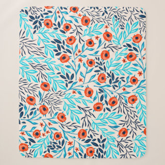 Abstract Colourful Roses: Vintage Floral Sherpa Blanket