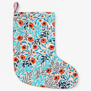 Abstract Colourful Roses: Vintage Floral Small Christmas Stocking