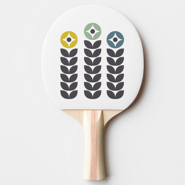 Abstract colourful Scandinavian flowers Ping Pong Paddle (Front)