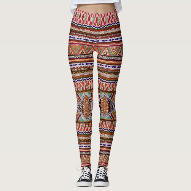 Abstract Colourful: Seamless Pattern Background. Leggings (Front)
