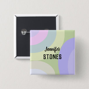 Abstract colourful shapes 15 cm square badge