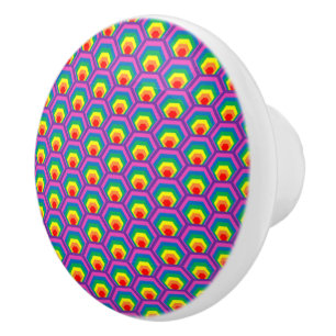 Abstract colourful shapes ceramic knob