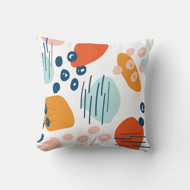 Abstract Colourful Shapes Cushion (Front)