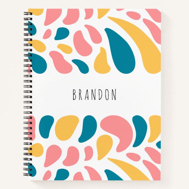 Abstract Colourful Shapes Custom Spiral Notebook (Front)