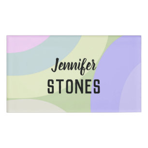 Abstract colourful shapes name tag