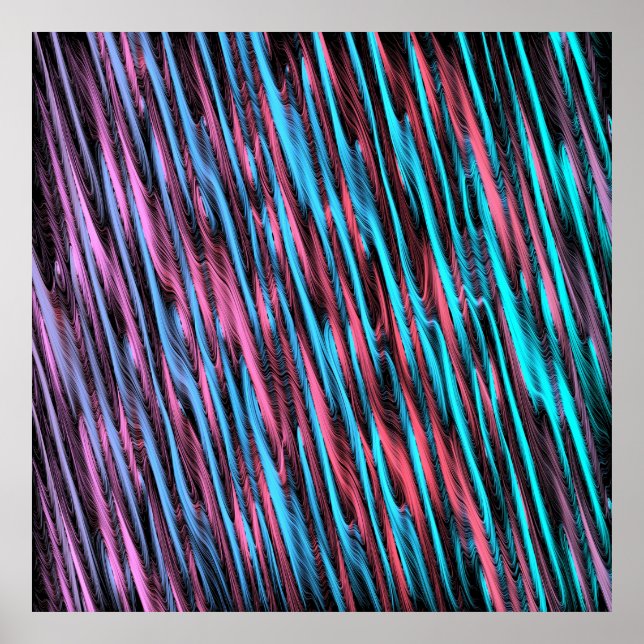 Abstract Colourful Silky waves Lines Pattern  Poster (Front)