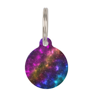 Abstract Colourful Space Cosmos And Custom Pet Inf Tag