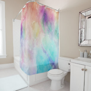 Abstract Colourful Space Nebula Shower Curtain