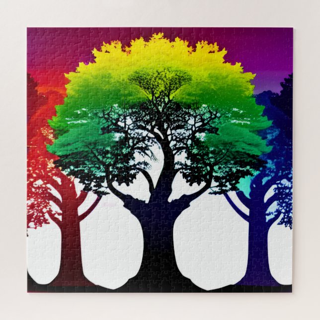 Abstract Colourful Spectrums of Autumn Trees Jigsaw Puzzle (Horizontal)
