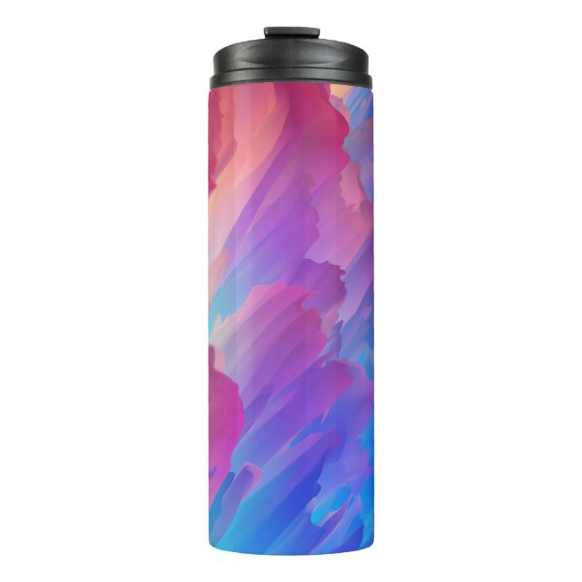 Abstract Colourful Spikes Thermal Tumbler (Front)