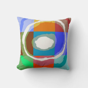 Abstract colourful spiral cushion