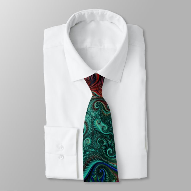 Abstract Colourful Spirals Pattern Tie (Tied)