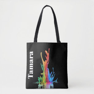 Abstract Colourful Splash Rainbow Lava Lamp Tote Bag