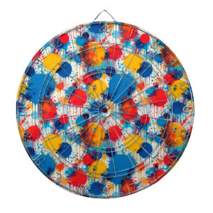 Abstract Colourful Splatter Art Dartboard