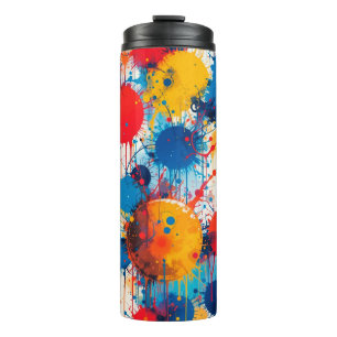 Abstract Colourful Splatter Art Thermal Tumbler