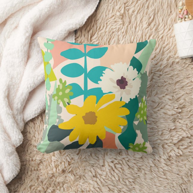 Abstract Colourful Spring Florals Modern Home   Cushion (Blanket)