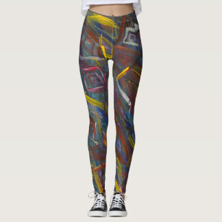 Abstract Colourful "Squares" Leggings