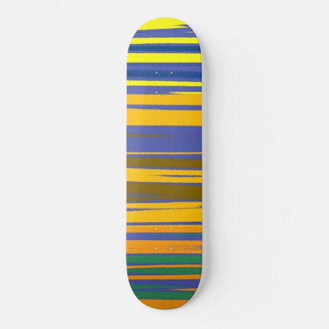 Abstract Colourful Stripes Pattern Skateboard (Front)